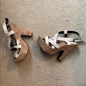 White wedge sandals